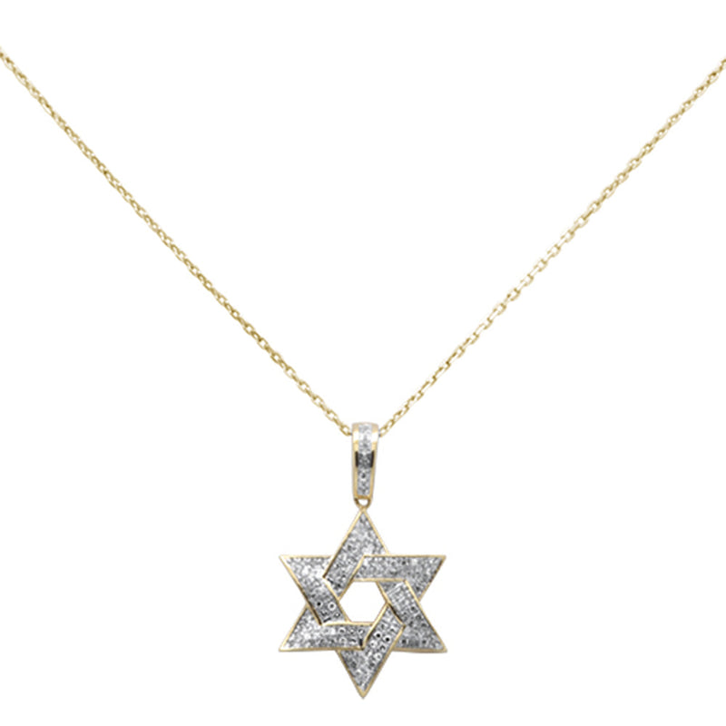 SPECIAL! .26ct G SI 14K Yellow Gold Diamond Star of David Pendant Necklace 18" Long Chain