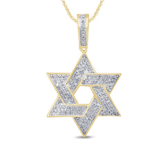 SPECIAL! .26ct G SI 14K Yellow Gold Diamond Star of David Pendant Necklace 18" Long Chain