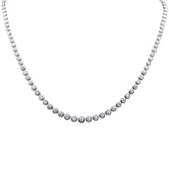 SPECIAL!1.44ct G SI 14K White Gold Diamond Miracle Illusion Bezel Set Graduated Pendant Necklace 18" Long