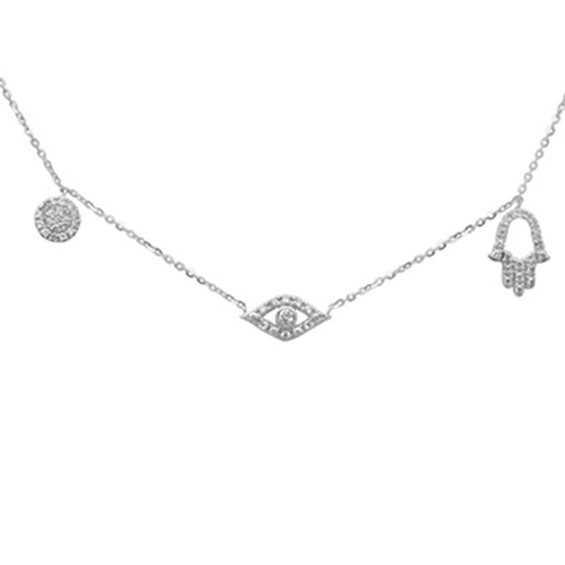 SPECIAL! .21ct G SI 14K White Gold Diamond Pendant Necklace 16+2" Ext