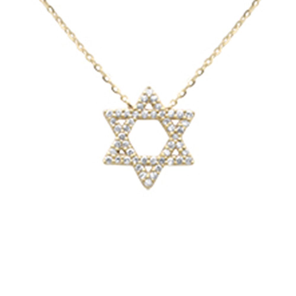 SPECIAL! .23ct G SI 14K Yellow Gold Diamond Star of David Pendant Necklace 16+2" Ext