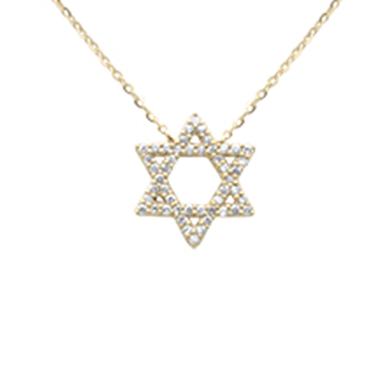 SPECIAL! .23ct G SI 14K Yellow Gold Diamond Star of David Pendant Necklace 16+2" Ext