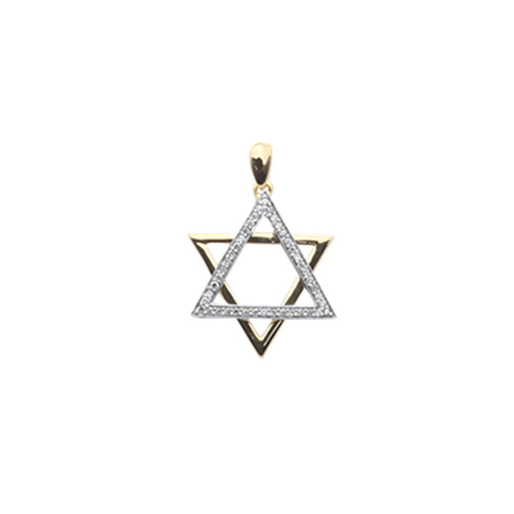 SPECIAL! .15ct G SI 14K Yellow Gold Diamond Star of David Pendant No Chain