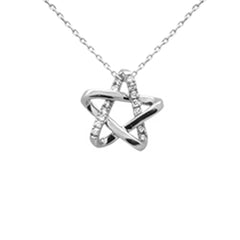 SPECIAL! .14ct G SI 14K White Gold Diamond Star of David Pendant 18" long Chain