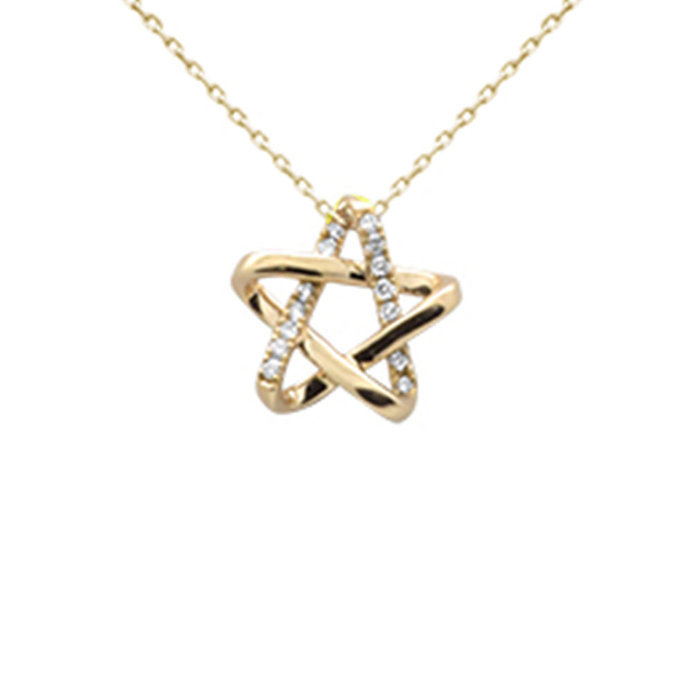 SPECIAL! .14ct G SI 14K Yellow Gold Diamond Star of David Pendant 18" long Chain
