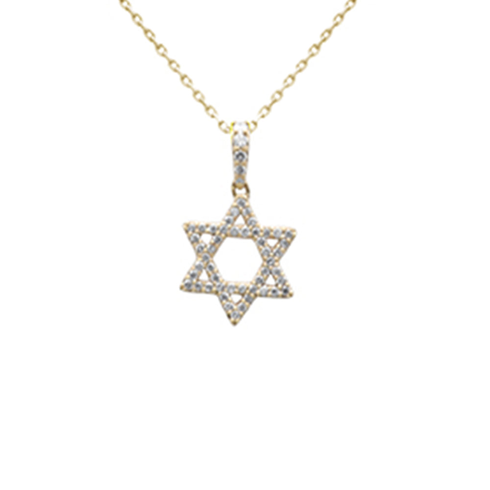 SPECIAL! .28ct G SI 14K Yellow Gold Diamond Star of David Pendant 18" long Chain