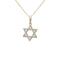SPECIAL! .28ct G SI 14K Yellow Gold Diamond Star of David Pendant 18" long Chain