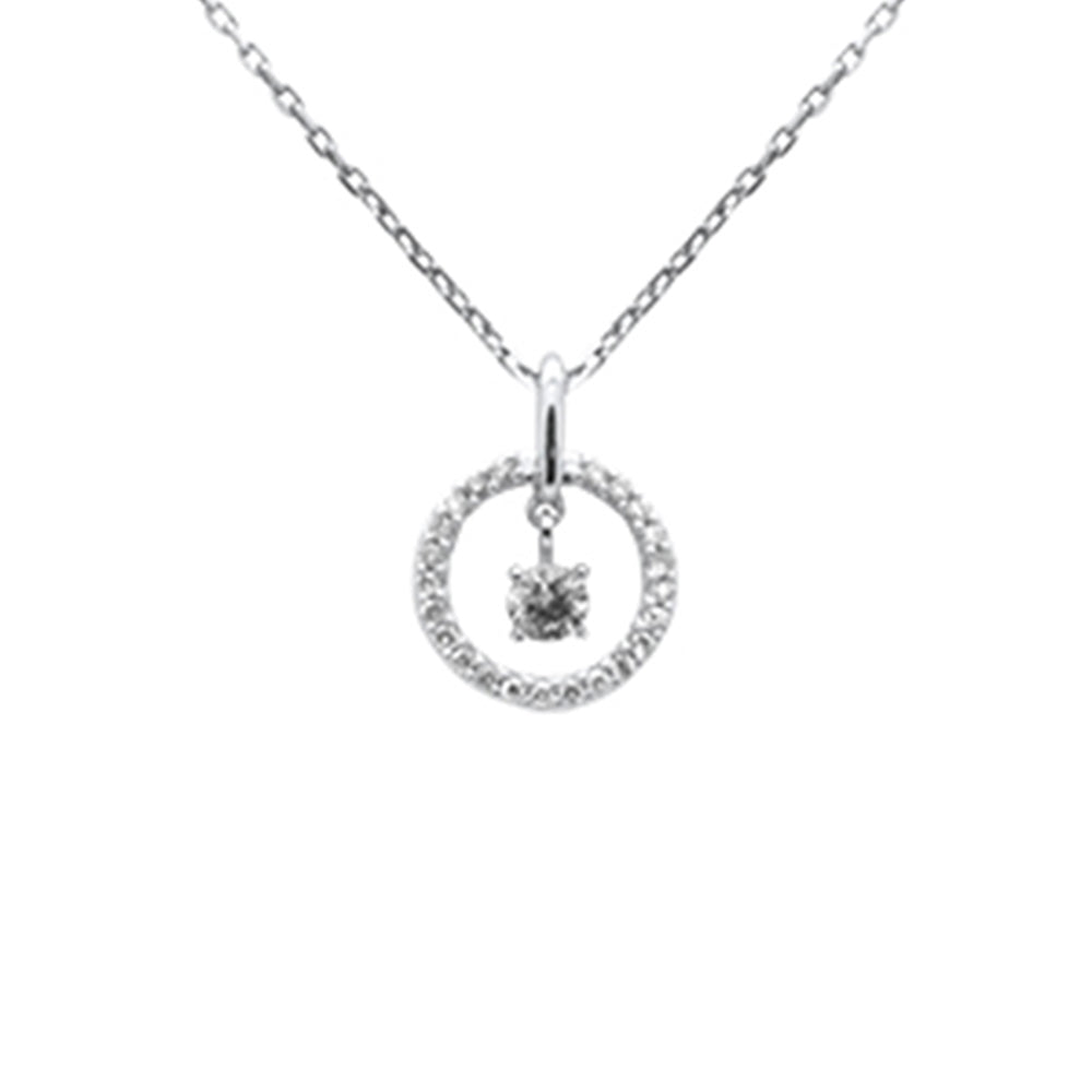 SPECIAL! .20ct G SI 14K White Gold Diamond Dancing Pendant Necklace 18" long Chain