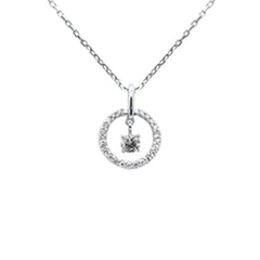 SPECIAL! .20ct G SI 14K White Gold Diamond Dancing Pendant Necklace 18" long Chain