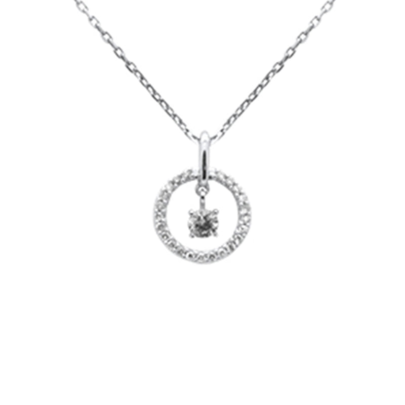 SPECIAL! .20ct G SI 14K White Gold Diamond Dancing Pendant Necklace 18" long Chain