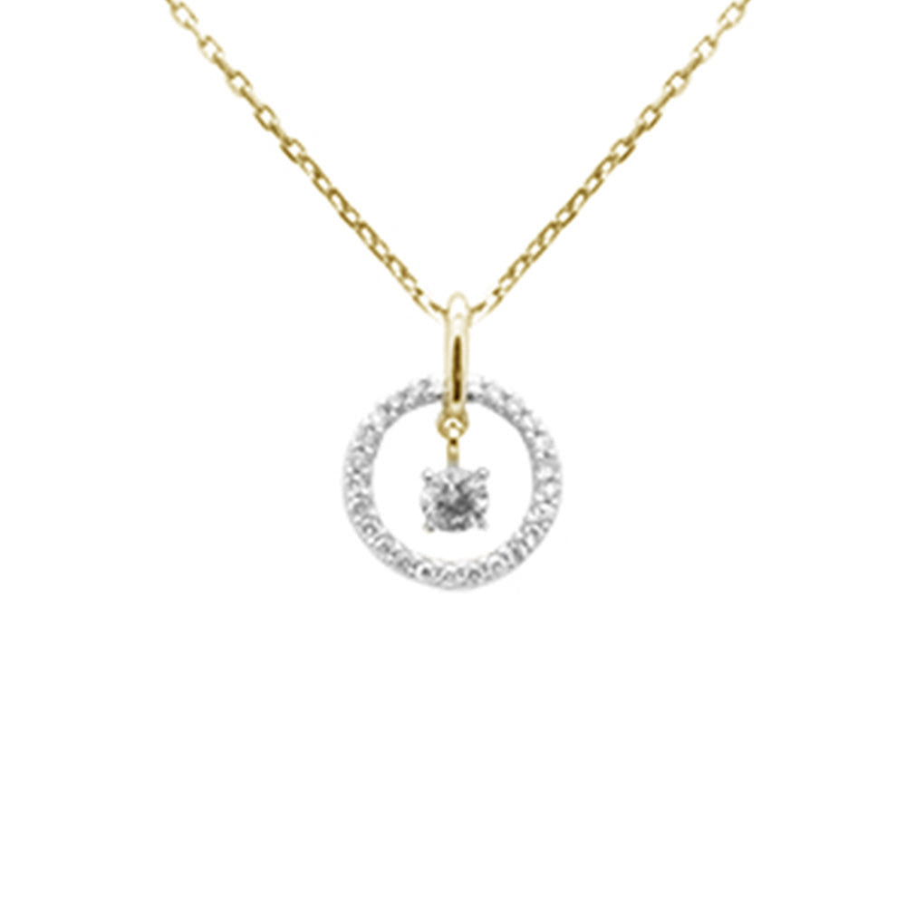 SPECIAL! .20ct G SI 14K Yellow Gold Diamond Dancing Pendant Necklace 18" long Chain
