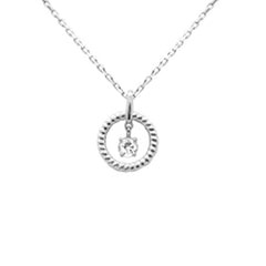 SPECIAL! .12ct G SI 14K White Gold Diamond Dancing Pendant Necklace 18" long Chain