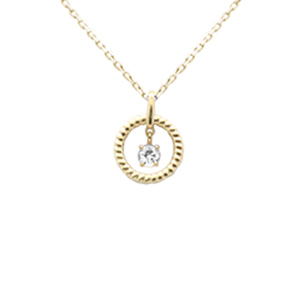 SPECIAL! .12ct G SI 14K Yellow Gold Diamond Dancing Pendant Necklace 18" long Chain