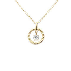 SPECIAL! .12ct G SI 14K Yellow Gold Diamond Dancing Pendant Necklace 18" long Chain