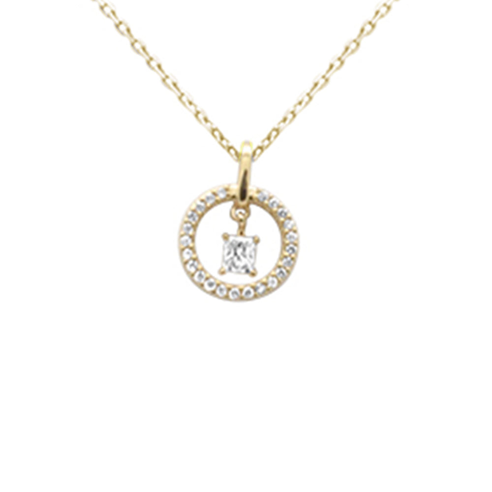 .20ct G SI 14K Yellow Gold Diamond Dancing Pendant Necklace 18" long Chain