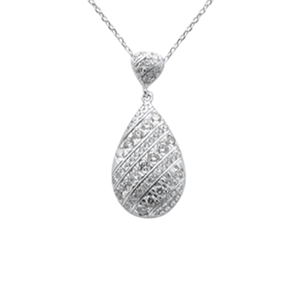 DIAMOND CLOSEOUT!  .26ct G SI 14K White Gold Diamond Pear Shape Pendant Necklace 18" long Chain