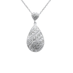 DIAMOND CLOSEOUT!  .26ct G SI 14K White Gold Diamond Pear Shape Pendant Necklace 18" long Chain