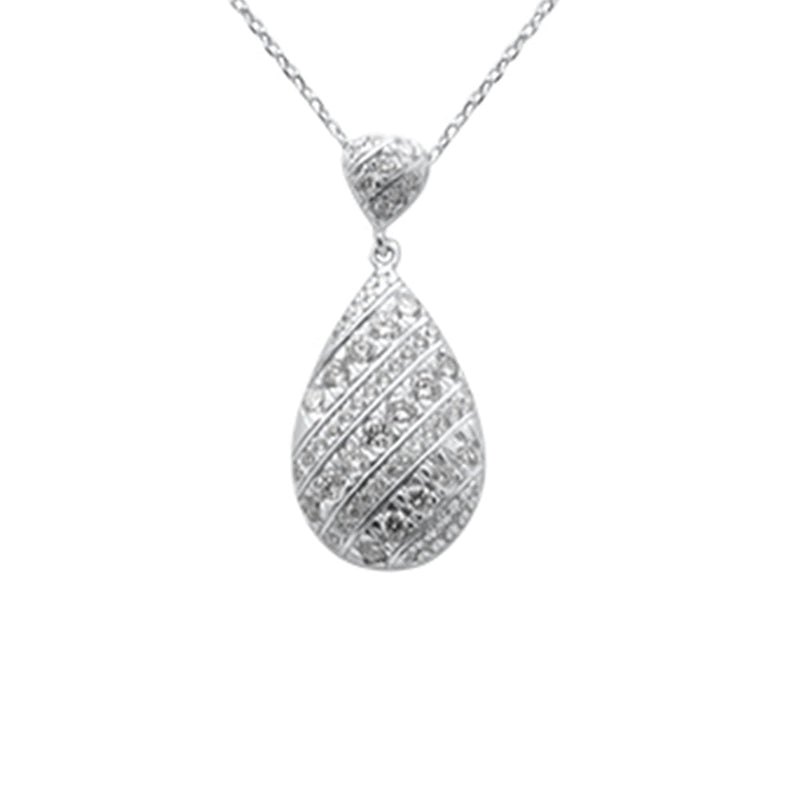 DIAMOND CLOSEOUT!  .26ct G SI 14K White Gold Diamond Pear Shape Pendant Necklace 18" long Chain