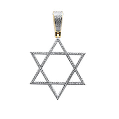 SPECIAL! .25ct G SI 14K Yellow Gold Diamond Star of David Pendant Necklace No Chain