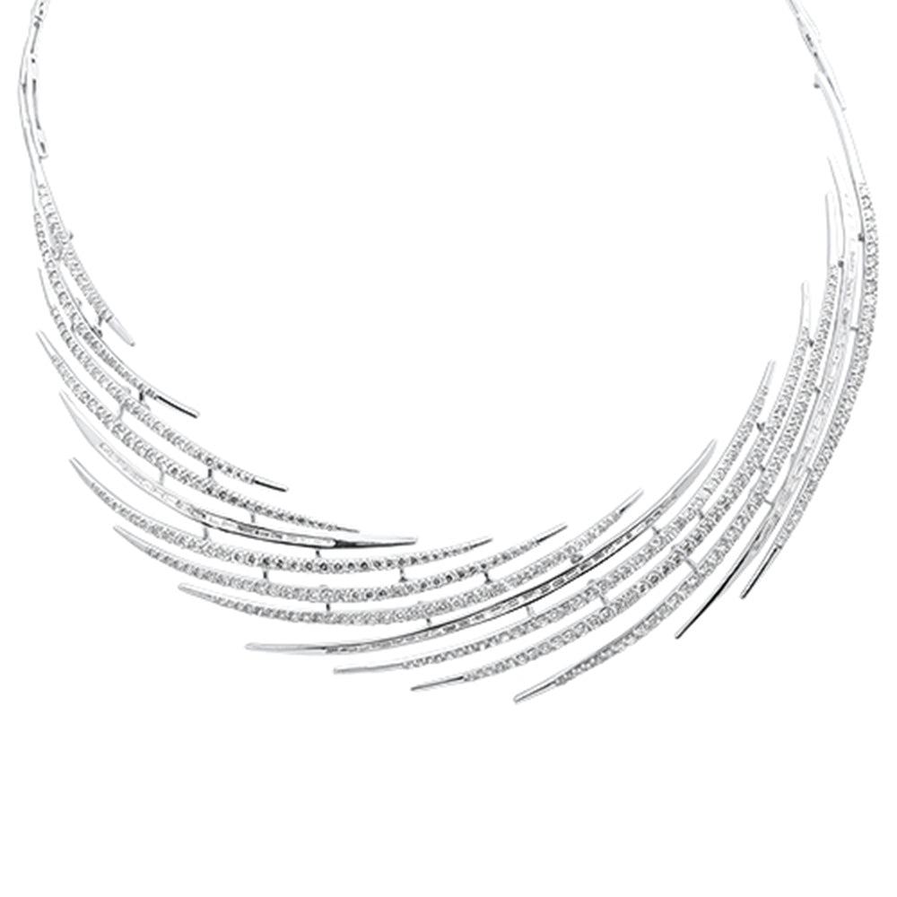 SPECIAL! 7.99ct G SI 14K White Gold Elegant Diamond Pendant Necklace 16" Long