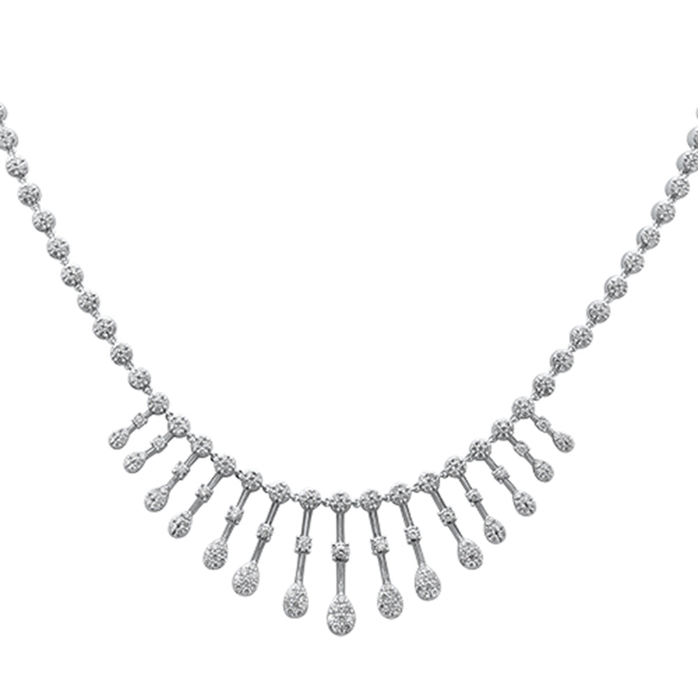 SPECIAL! 2.24ct G SI 14K White Gold Diamond Drop Pendant Necklace 18" Long