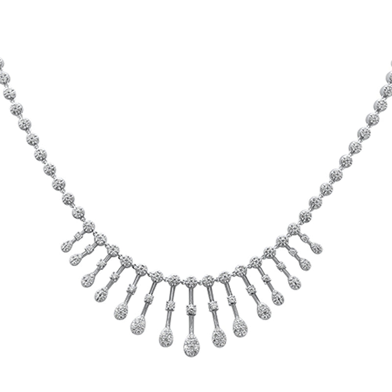 SPECIAL! 2.24ct G SI 14K White Gold Diamond Drop Pendant Necklace 18" Long