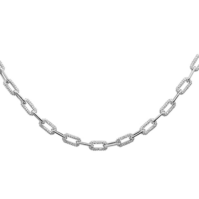 SPECIAL! 3.84ct G SI 14K White Gold Diamond Paper Clip Pendant Neckalace 16" Long