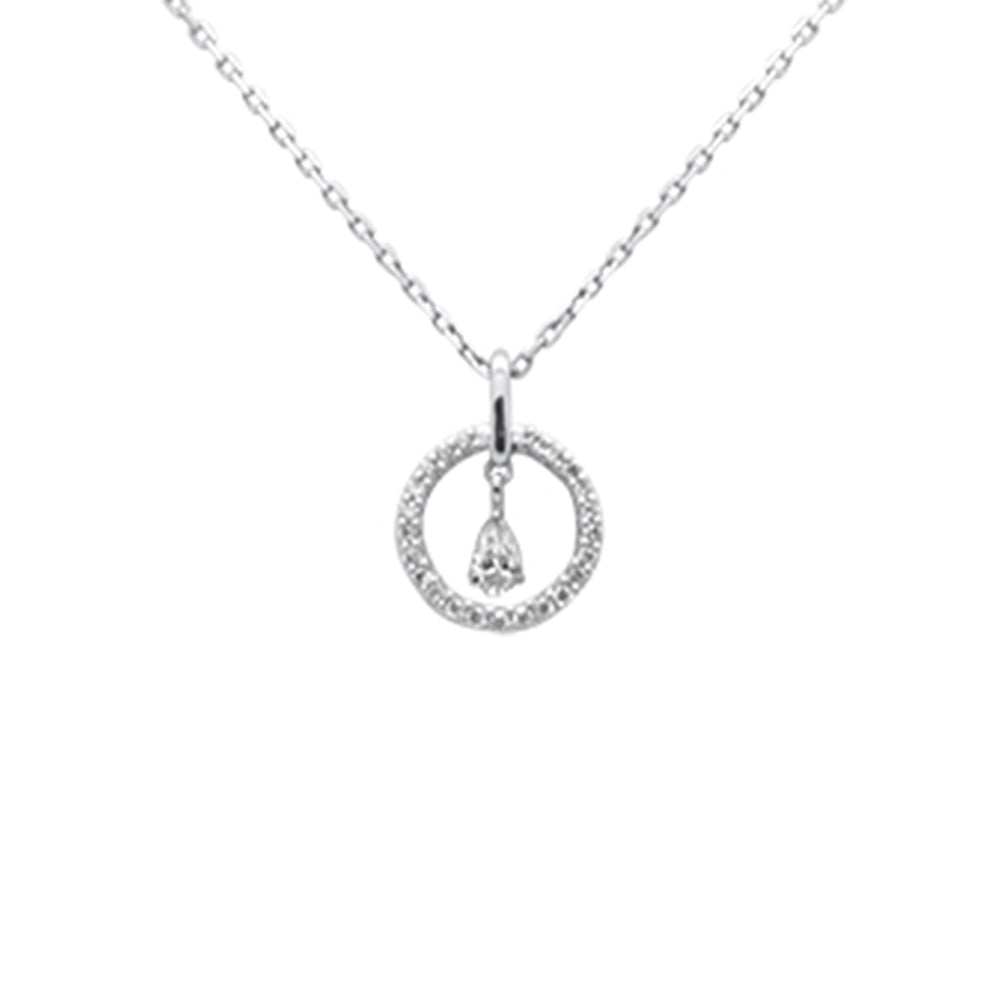 SPECIAL! .20ct G SI 14K White Gold Diamond Dancing Pendant Necklace 18" Chain