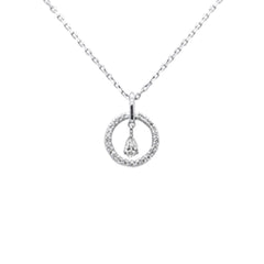 SPECIAL! .20ct G SI 14K White Gold Diamond Dancing Pendant Necklace 18" Chain