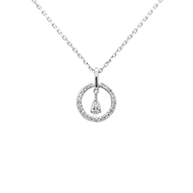 SPECIAL! .20ct G SI 14K White Gold Diamond Dancing Pendant Necklace 18" Chain