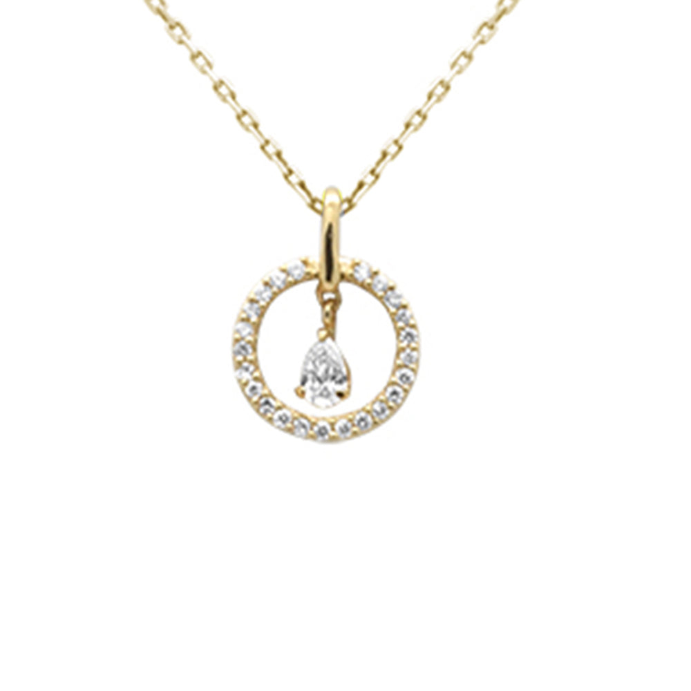 SPECIAL! .20ct G SI 14K Yellow Gold Diamond Dancing Pendant Necklace 18" Chain