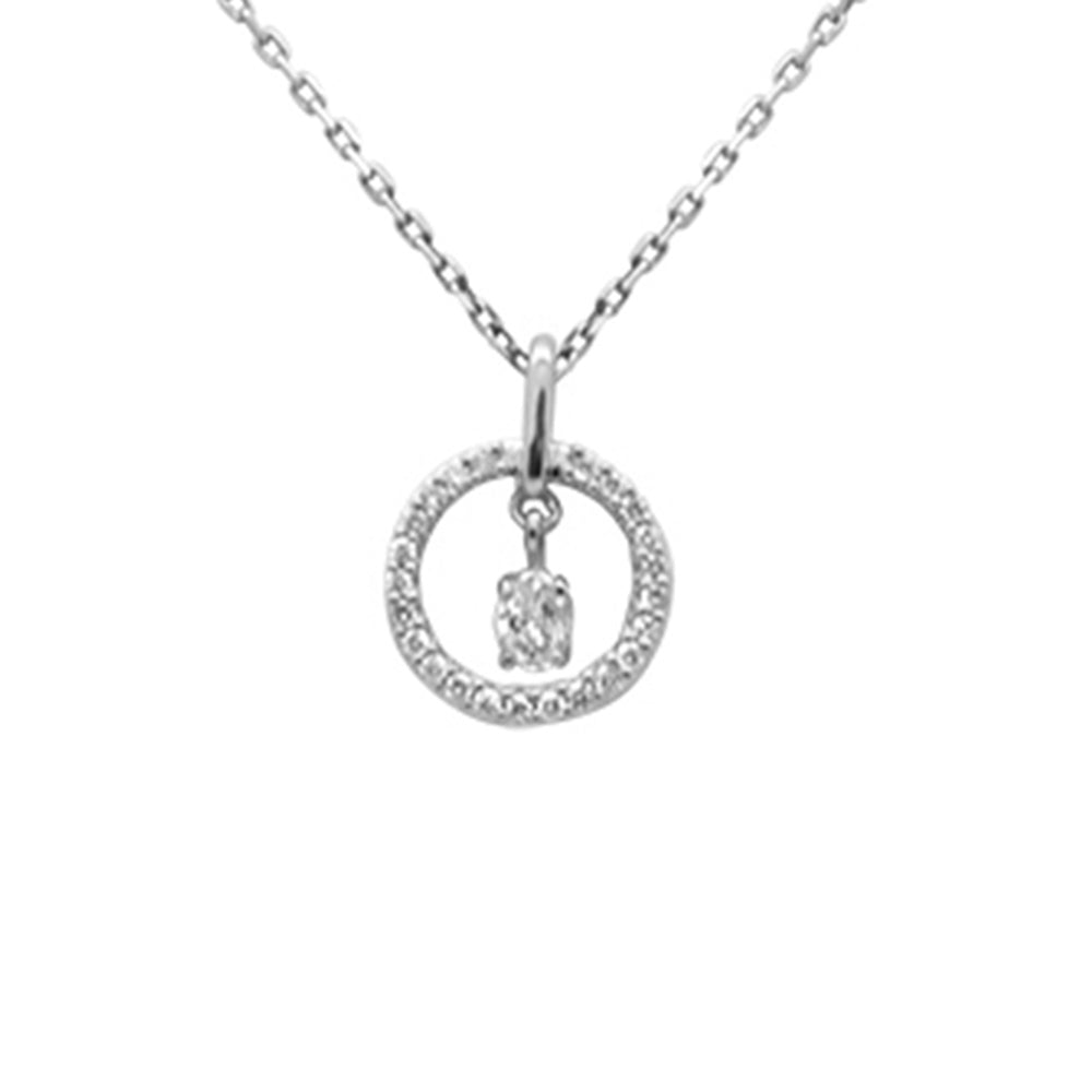 SPECIAL! .20ct G SI 14K White Gold Diamond Dancing Pendant Necklace 18" Chain