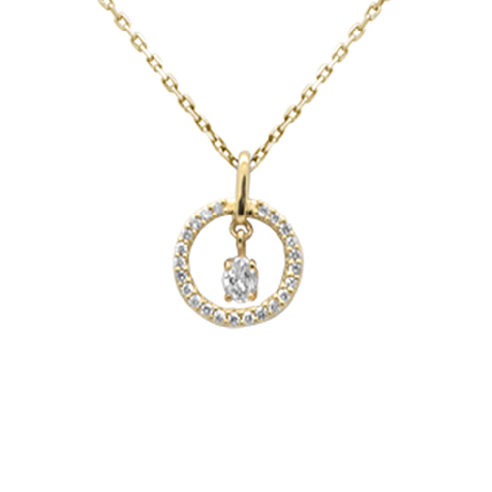 SPECIAL! .20ct G SI 14K Yellow Gold Diamond Dancing Pendant Necklace 18" Chain