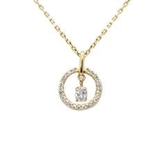 SPECIAL! .20ct G SI 14K Yellow Gold Diamond Dancing Pendant Necklace 18" Chain