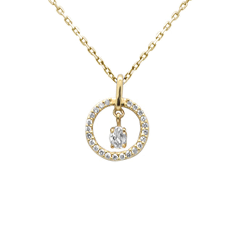 SPECIAL! .20ct G SI 14K Yellow Gold Diamond Dancing Pendant Necklace 18" Chain