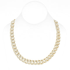 SPECIAL! 11mm 13.25ct G SI 14K Yellow Gold Baguette & Round Diamond Cuban Necklace 22"