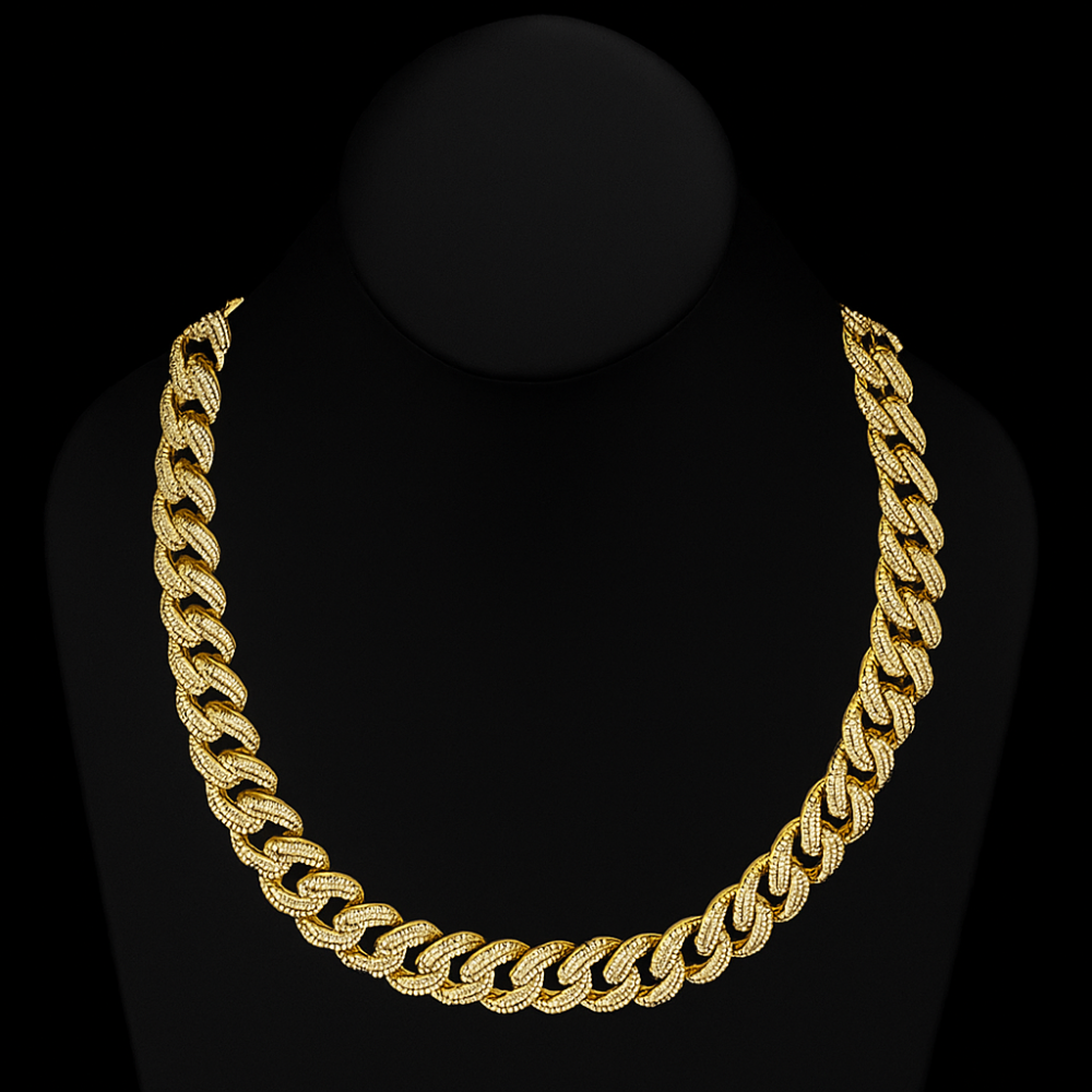 SPECIAL! 11mm 13.25ct G SI 14K Yellow Gold Baguette & Round Diamond Cuban Necklace 22"