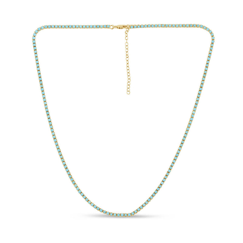 SPECIAL!6.49ct G SI 14K Yellow Gold Turquoise Gemstones Pendant Necklace 16+2" Ext Long Chain