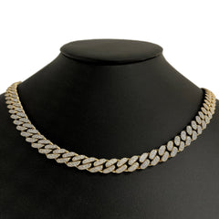 SPECIAL! 9MM 6.79ct G SI 14K Yellow Gold Diamond Round Cuban Necklace 22"
