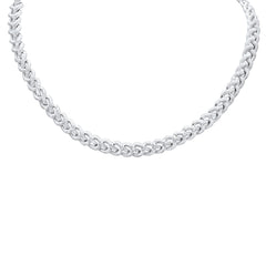 SPECIAL!7mm 8.36ct G SI 14K White Gold Diamond Round Cuban Style Choker Necklace 16" Long