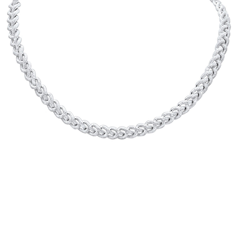 SPECIAL!7mm 8.36ct G SI 14K White Gold Diamond Round Cuban Style Choker Necklace 16" Long
