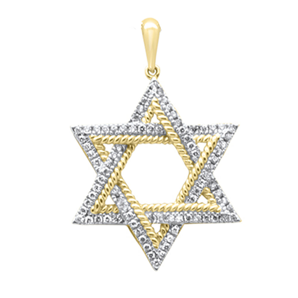 SPECIAL! .33ct G SI 14K Yellow Gold Diamond Star of David Pendant No Chain