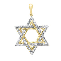 SPECIAL! .33ct G SI 14K Yellow Gold Diamond Star of David Pendant No Chain