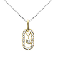 SPECIAL!  .26ct G SI 14K Yellow Gold Diamond Paperclip Drop Pendant Necklace 18" Long Chain