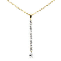 SPECIAL! .51ct G SI 14K Yellow Gold Diamond Pear Shape Drop Pendant Necklace 14+2" Ext Long Chain