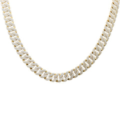 SPECIAL! 11mm 10.36ct G SI 14K Yellow Gold Round Diamond Square Cuban Necklace 22" Long