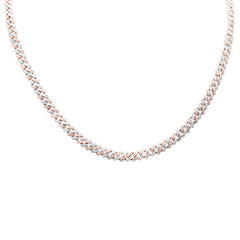 SPECIAL! 5MM 3.97ct G SI 14K Two Tone Gold Square Cuban Necklace 16" Long