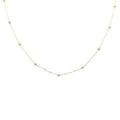 DIAMOND CLOSEOUT!  .57ct G SI 14K Yellow Gold Diamond Small Pave Ball Station Necklace 16+2" Ext