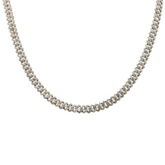SPECIAL! 7MM 5.70ct G SI 14K Yellow & White Gold Diamond Square Cuban Chain Necklace 22"