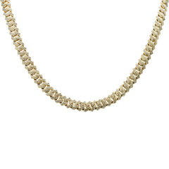 SPECIAL! 9MM 9.21ct G SI 14K Yellow Gold Diamond Square Cuban Chain Necklace 22" Long